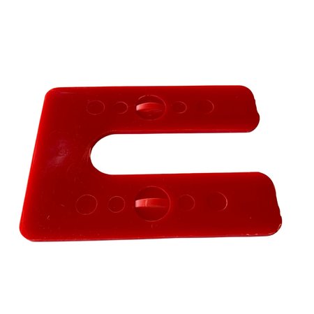 GLAZELOCK 1/8", 4"L  x 3"W 7/8" Slot, Interlocking Square Horsehoe Plastic Shims Red 500pc/box GLZ05